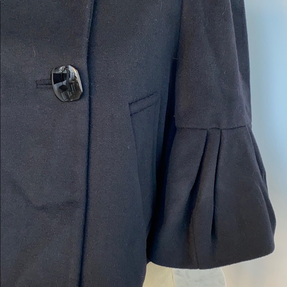 Hanii Y. Cropped Black Wool Cashmere Coat UK 40 - Picture 2 of 6